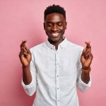 Black Guy Fingers Crossed