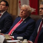 Trump resting his eyes / sleeping at cabinet meeting