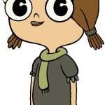 Sally Syrup without her goggles in barefeet