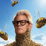 Fear factor guy covered in bees meme