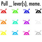Blank 12 colored levers meme.