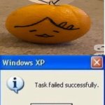 my attempt at crafts | image tagged in task failed successfully,rin,kagamine rin,orange | made w/ Imgflip meme maker