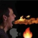 shouting head fire meme