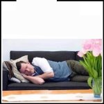 Man sleeping on couch