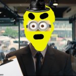 brain the minion | image tagged in squid game salesman | made w/ Imgflip meme maker