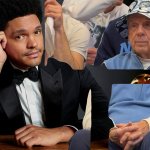 Roy in the hat sitting next to Trevor Noah!
