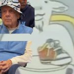 Roy in the hat sitting next to goat on Jane Aaron Zero segment