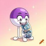 Anime Ai Lolipop Eating A Water Jelly That Has 2 Ice Cubes In It