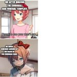 WORST ENDING EVER | ME AFTER MAKING THE CORNBALL CAN FUNERAL TEMPLATE; ME WHEN SOMEONE LAUGHED AT THE DEATH OF THE CORNBALL CANS | image tagged in promise you won't cry | made w/ Imgflip meme maker