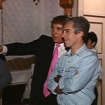 Trump pointing with Epstein
