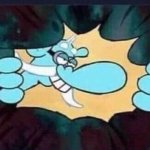 chowder guy looking in hole