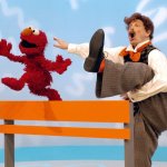 Elmo and Mr. Noodle