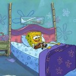 spongebob in bed