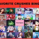 favorite crushes bingo 3 | 3 | image tagged in favorite crushes bingo,number 3,bingos,anime,videogames,pokemon | made w/ Imgflip meme maker