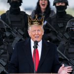 King Donald Trump Satan Armed masked guard worship