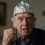 Crazy old conspiracy theorist ranting elderly man