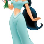 Princess Jasmine Holding Flowers of Bouquet