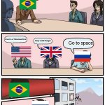 Lets go to space one day | OK GUYS, ANYTHING WE CAN DO TO MAKE THE WORLD BETTER?! Invent a Timemachine; Go to space; Stop world hunger | image tagged in memes,oh wow are you actually reading these tags,oof | made w/ Imgflip meme maker