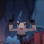 Striker, Millie, and Moxxie Fighting GIF Template