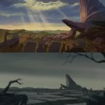 Pride rock before after