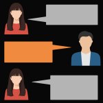 Conversation between a woman and a man