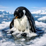 pinguino che si scioglie