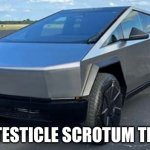 worst car ever made | THE TESTICLE SCROTUM TRUCK | image tagged in tesla truck,tesla | made w/ Imgflip meme maker