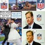Roger Goodell and bad bunny talk about halftime show | Benito, will you
perform at the
Super Bowl
halftime show? Roger, ask me
in SPANISH and
I think about it. Angel; Soto | image tagged in roger goodell hires bad bunny for halftime show,roger goodell,bad bunny,super bowl 60,halftime,nfl | made w/ Imgflip meme maker