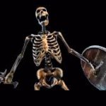 Skeleton banging shield