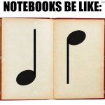 Notebooks be like: | NOTEBOOKS BE LIKE: | image tagged in empty book | made w/ Imgflip meme maker