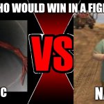 A real question for click bait YouTubers | WHO WOULD WIN IN A FIGHT; A MINIC; NANA | image tagged in versus,nana madagascar,minic,death battle | made w/ Imgflip meme maker
