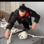 It's always a ton of pain... a skeleTON. *comedic drums* | "Does it hurt if I do this?" | image tagged in gifs,infinite iq,hide the pain harold | made w/ Imgflip video-to-gif maker