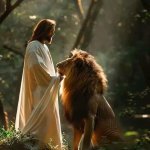 Jesus with a lion