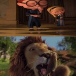 Sherman and Penny Laughs At Samson Put in stuck A Benny's Nose | image tagged in who laughs at samson put in stuck a benny's nose,deviantart,crossover,universal studios,disney,dreamworks | made w/ Imgflip meme maker