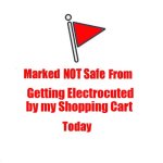 Not Safe | Getting Electrocuted by my Shopping Cart | image tagged in not marked safe,static electricity,shopping cart | made w/ Imgflip meme maker