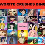 favorite crushes bingo 5 | 5 | image tagged in favorite crushes bingo,bingos,anime,movies,number 5,beautiful girl | made w/ Imgflip meme maker