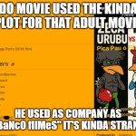 Do Unibanco's Pica Pau the Movie is kinda strange | DO MOVIE USED THE KINDA PLOT FOR THAT ADULT MOVIE; HE USED AS COMPANY AS "uNiBaNcO fIlMeS" IT'S KINDA STRANGELY | image tagged in pica pau the movie 2026 info,strange,unibanco,unibanco filmes,universal studios,weird stuff | made w/ Imgflip meme maker