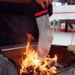 Burning socks fire burn