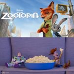 Woody and Buzz (Toy Story) watching Zootopia (2016) | image tagged in woody and buzz toy story watches which movie or show,disney,pixar,toy story,zootopia,memes | made w/ Imgflip meme maker