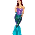 Majestic Mermaid Costume Large / Purple/Aqua