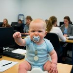 Stone Fat Boy Baby Office workers Boss snicker laughing