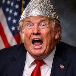 Trump tinfoil hat senile dementia crazy insane weird berserk meme