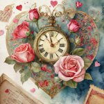 Clock and hearts