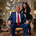 Trump Satan gold girl Faust money evil