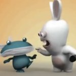 Rabbid yelling at baby globox