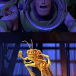 The Toy Story Gang meets Hopper (A Bug's Life) | image tagged in the toy story gang meets what character,pixar,disney,toy story,memes,a bug's life | made w/ Imgflip meme maker