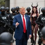 Donald Trump Satan ICE brown people immigrants guns