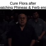 A Childhood Cartoon I Have Since Outgrown | Cure Flora after watching Phineas & Ferb end: | image tagged in gifs,memes,precure,phineas and ferb,nostalgia | made w/ Imgflip video-to-gif maker