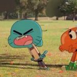 Gumball is angry at squirrel Osaka