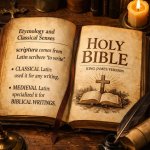 Etymology and classical senses — scriptura comes from Latin scri